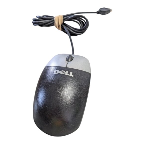 Dell Usb Mouse M-uandel1 Optical Scroll Wheel Black Silver Vtg Working - Picture 1 of 6